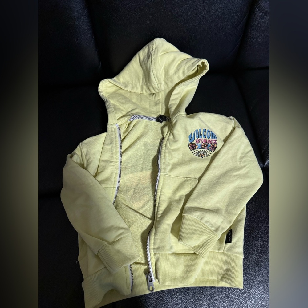 Volcom Kids Light Yellow Zip-Up Hoodie